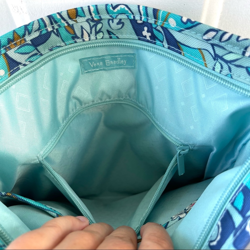 Vintage Vera Bradley Lighten Up Travel Ready CB Blue Daisy & Paisley Purse. - Picture 8 of 14